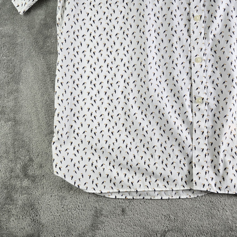 Pronto Uomo Shirt‎ Mens XXL White Toucan Print Short Sleeve Casual Vacation 3XL - Picture 9 of 12